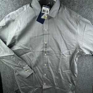 NWT POLO Ralph Lauren Men's SLIM FIT Easy Care Button Up Shirt 17.5 34/35 - GRAY